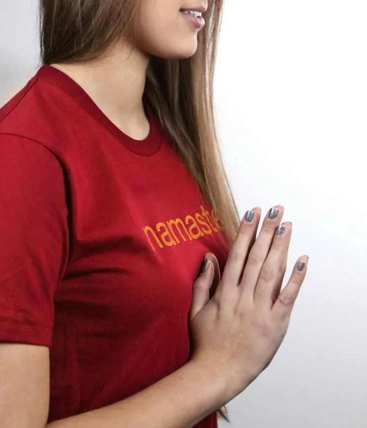 100% Cotton Red Namaste T Shirt