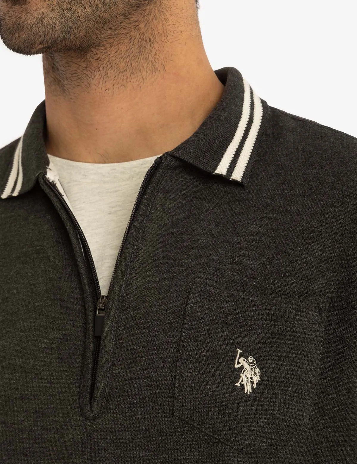 1/4 ZIP CHEST POCKET FRENCH TERRY SWEATSHIRT