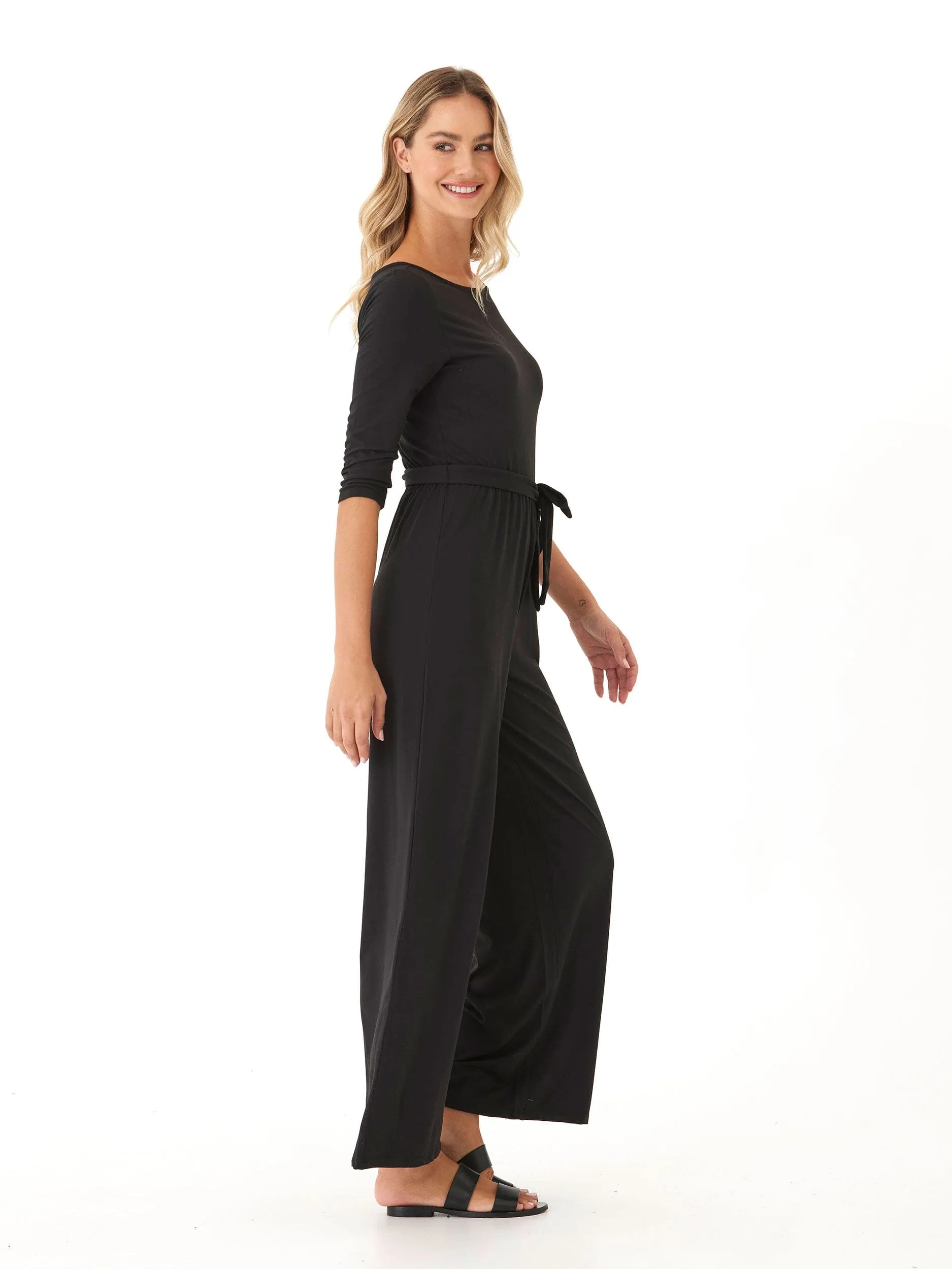 Amaya Luxe Jersey Boatneck Jumpsuit