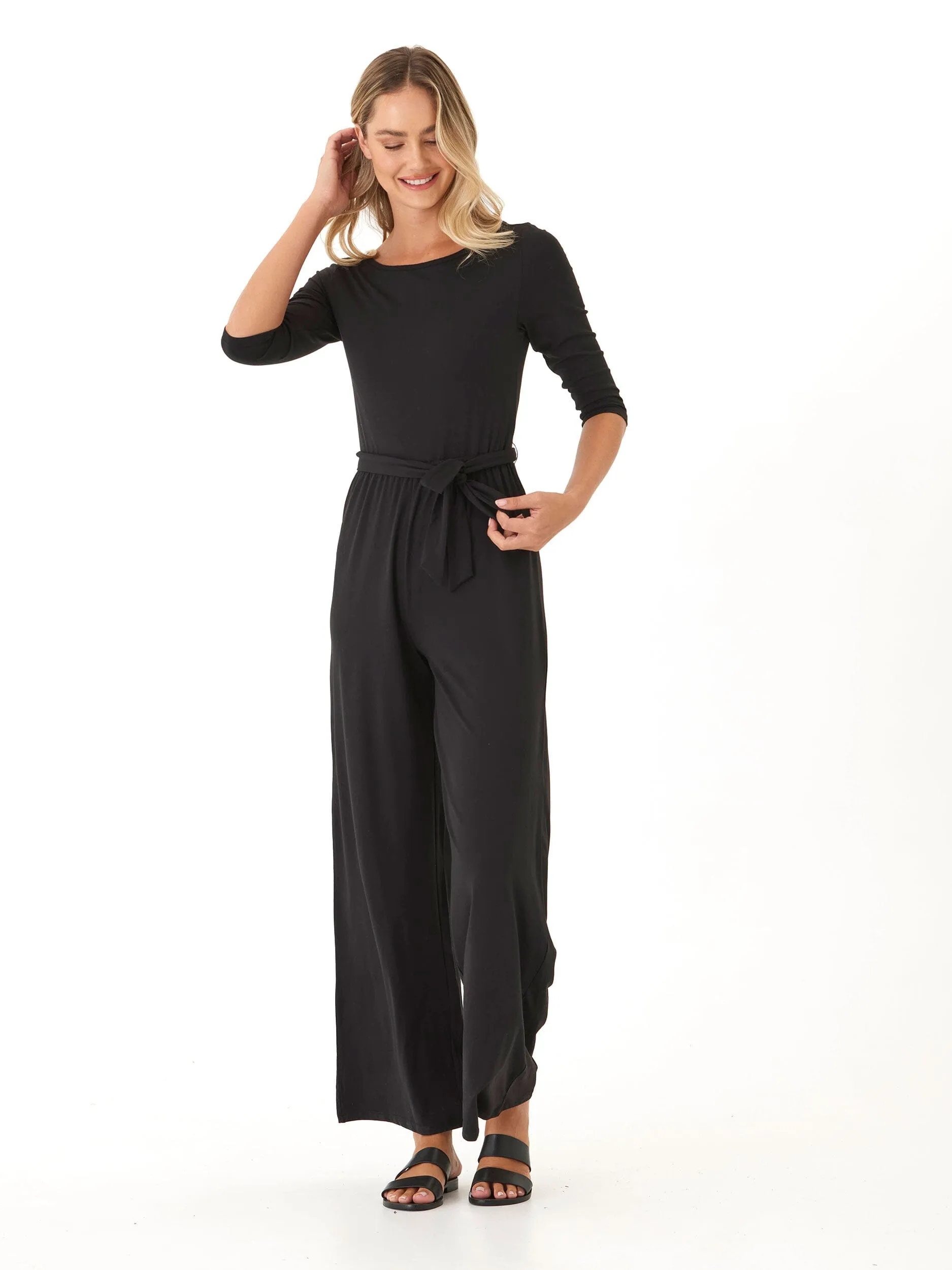 Amaya Luxe Jersey Boatneck Jumpsuit