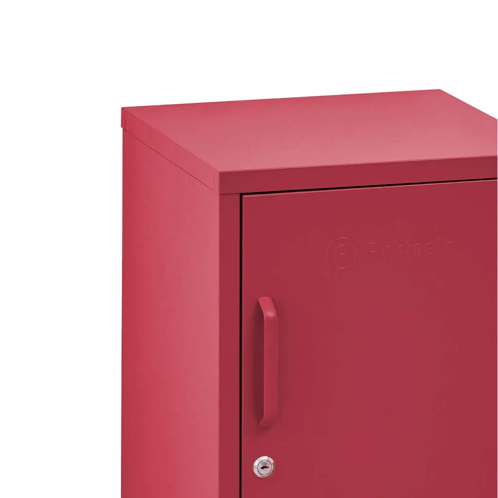 ArtissIn Mini Metal Locker Storage Shelf Organizer Cabinet Bedroom Pink