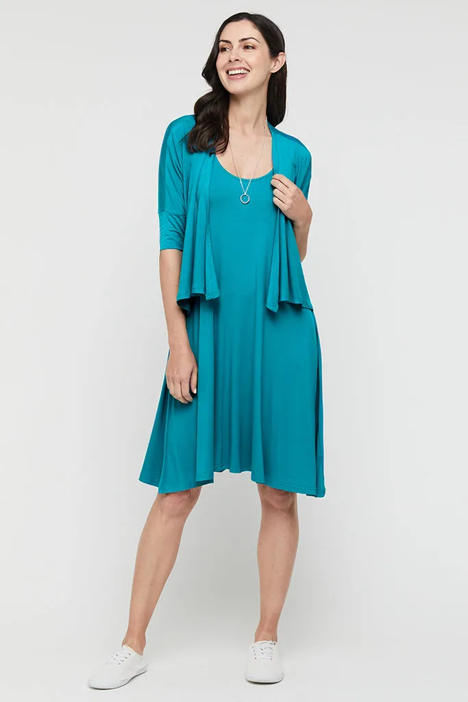 Bamboo Drape Cardi - Teal