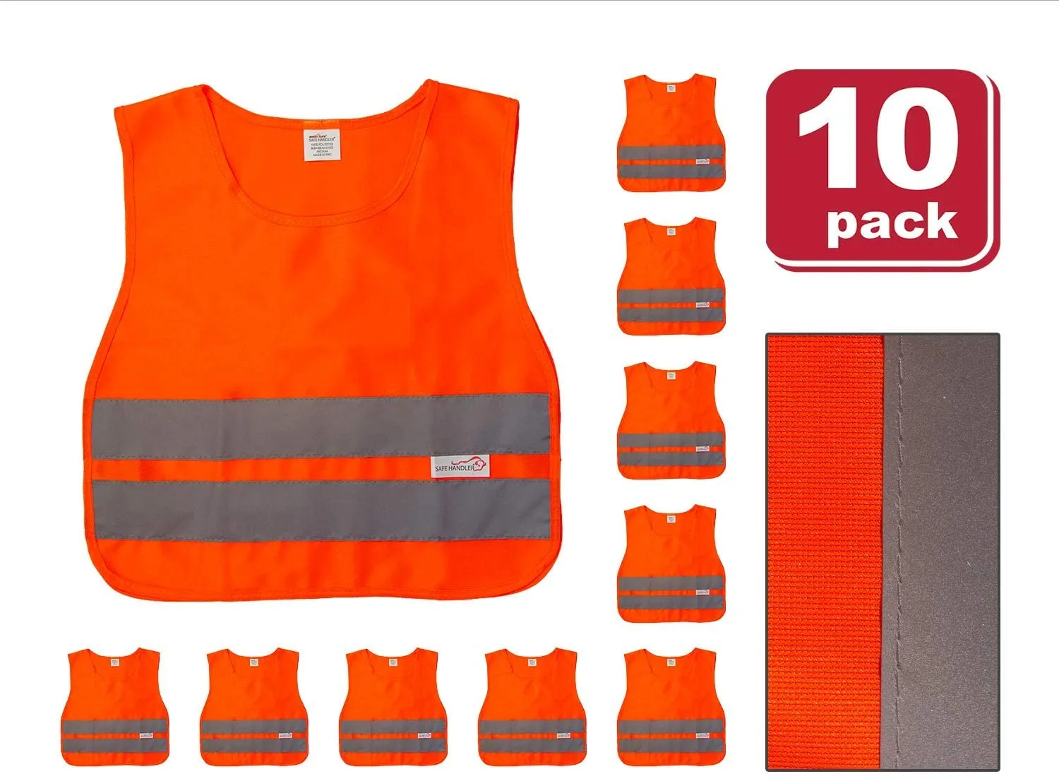 Child Reflective Safety Vest, Bright Colors for Child Safety, Orange