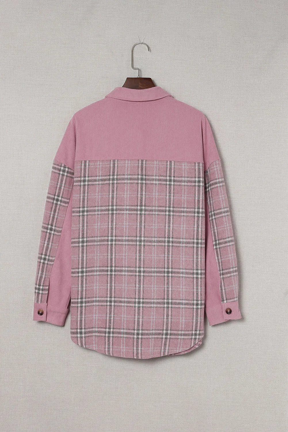 Corduroy Plaid Pattern Shacket