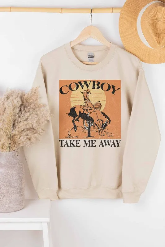 COWBOY TAKE ME AWAY GRAPHIC SWEATSHIRT PLUS SIZE