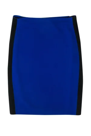 Diane von Furstenberg - Cobalt Blue & Black Paneled Pencil Skirt Sz 12