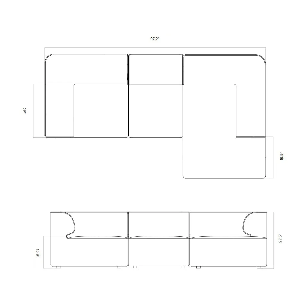 Eave Modular Chaise Sofa