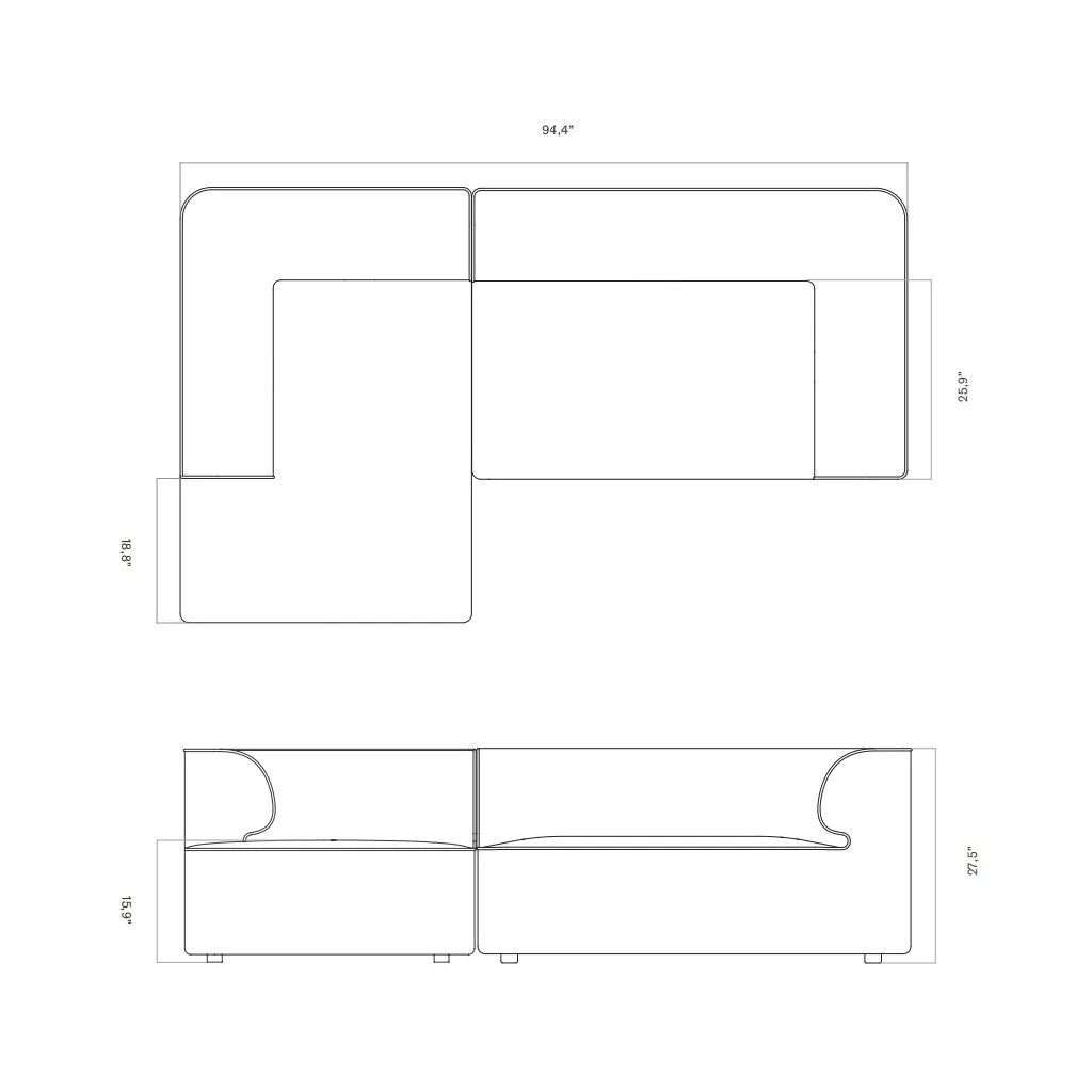 Eave Modular Chaise Sofa