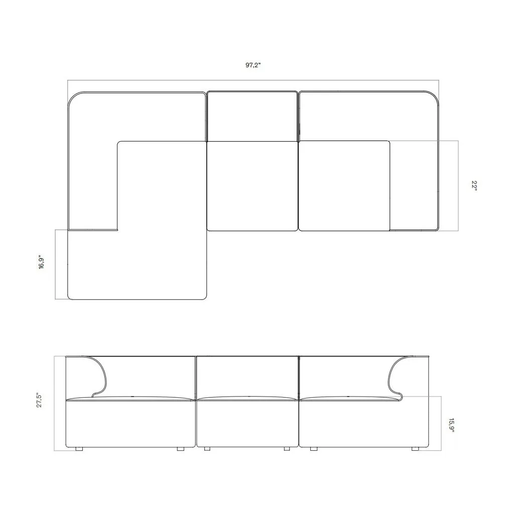 Eave Modular Chaise Sofa