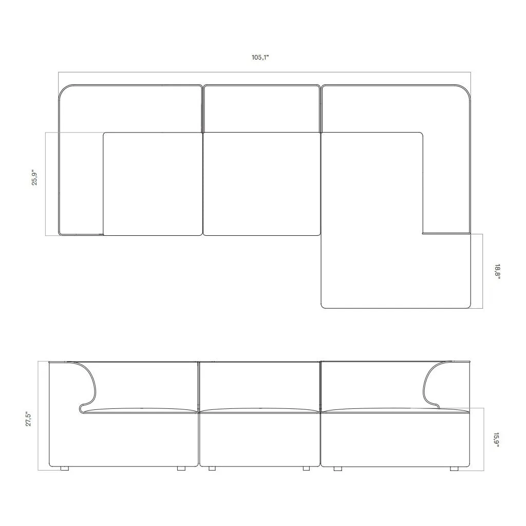 Eave Modular Chaise Sofa