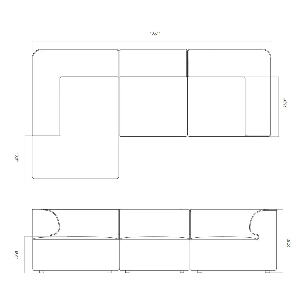 Eave Modular Chaise Sofa