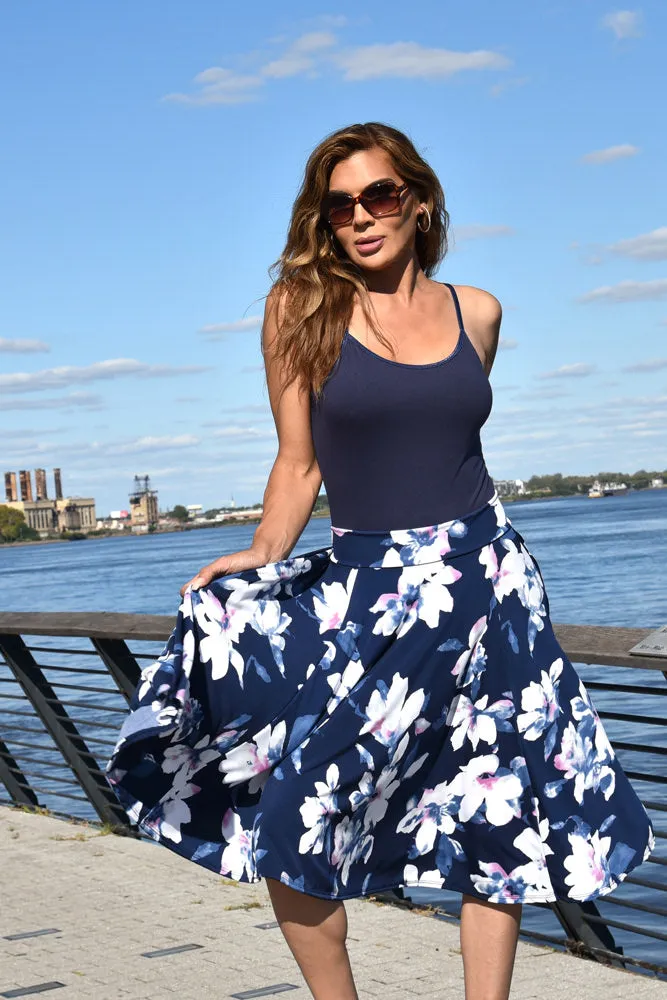 En Femme Flowing Swing Midi Skirt