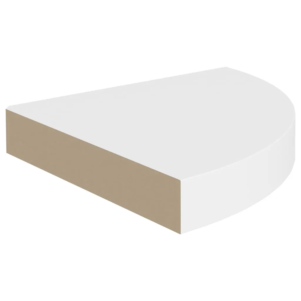 Floating Corner Shelf White 25x25x3.8 cm MDF