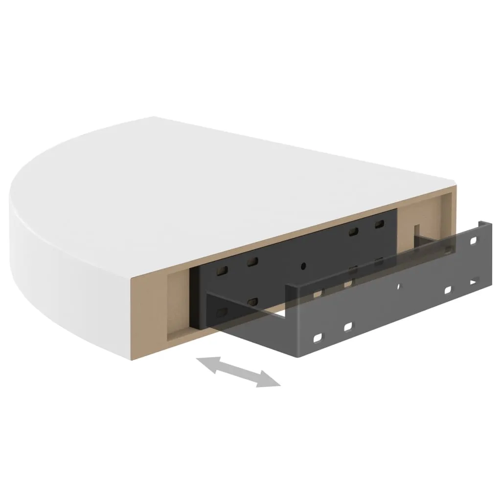 Floating Corner Shelf White 25x25x3.8 cm MDF