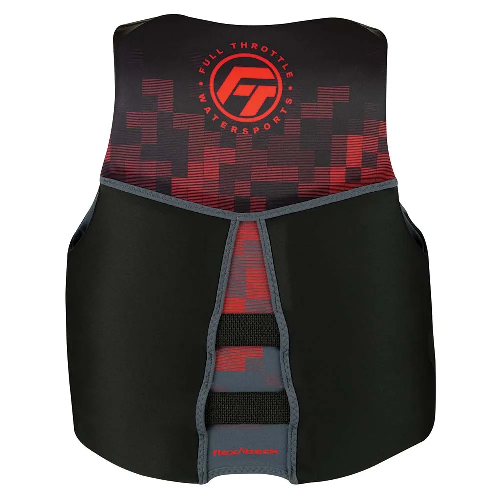 Full Throttle Mens Rapid-Dry Flex-Back Life Jacket - 3XL - Black/Red