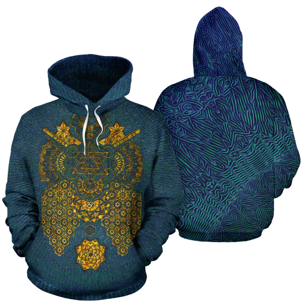 Geometric Gold Green | Hoodie | Mil Et Une