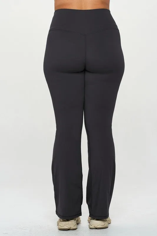 High Waisted Buttery Soft Yoga Flare - Black