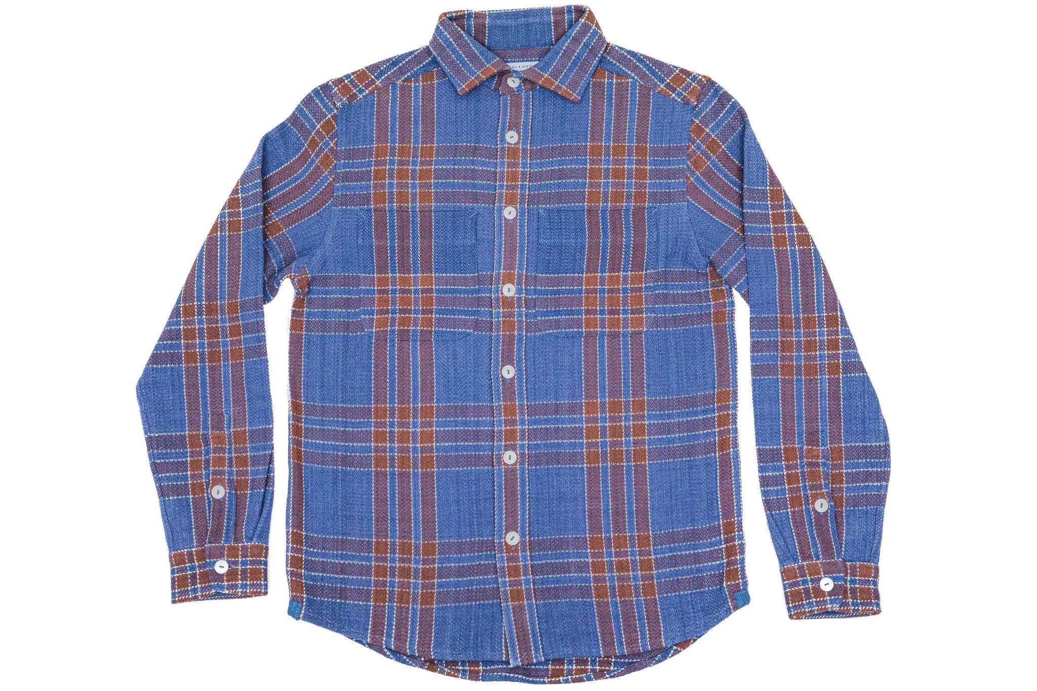 Indi   Ash LS Ames Workshirt - Indigo Big Plaid