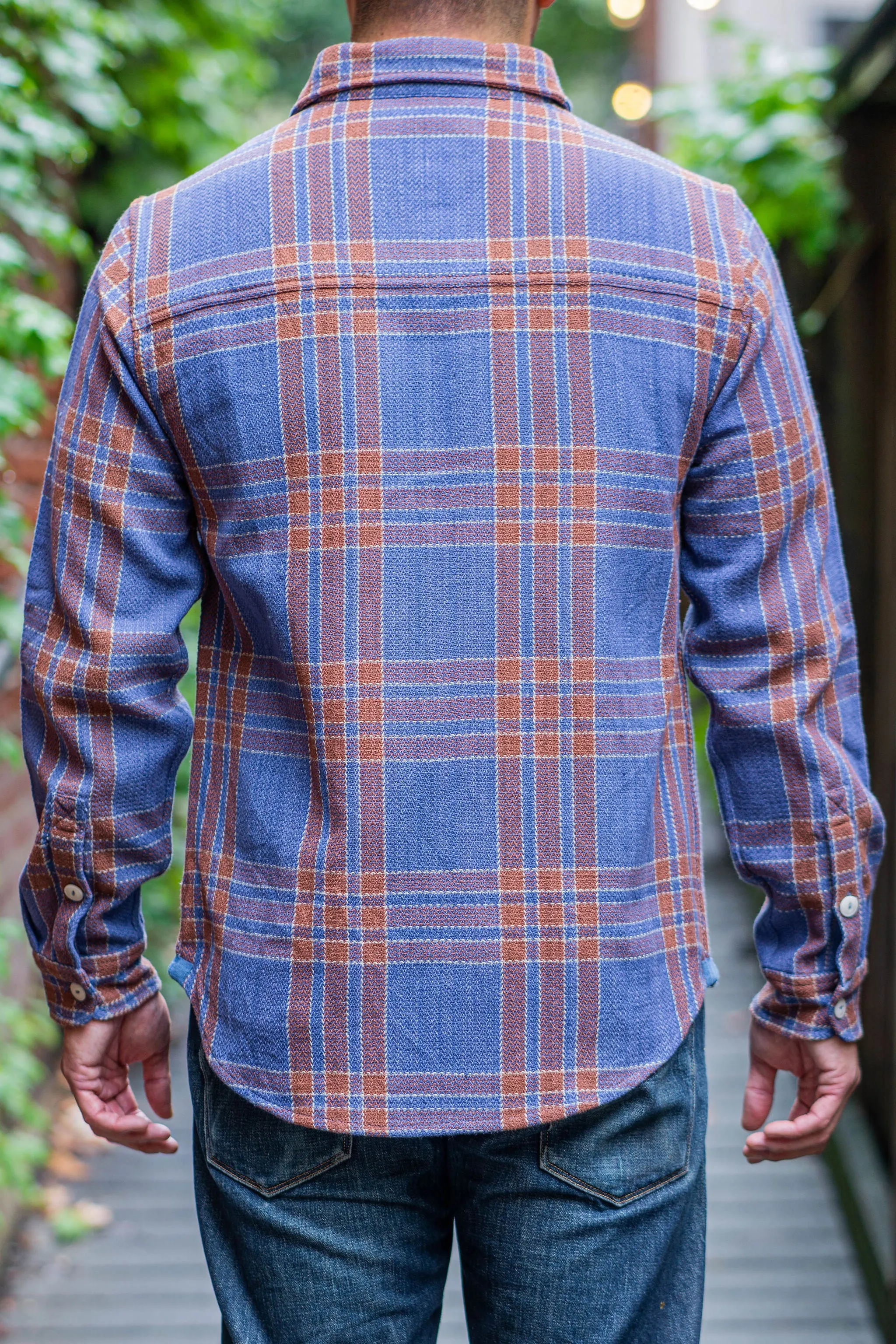 Indi   Ash LS Ames Workshirt - Indigo Big Plaid