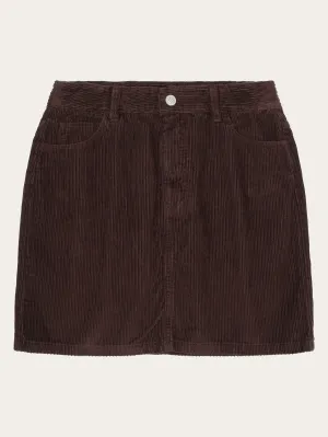 Irregular corduroy skirt - GOTS/Vegan - Chocolate Plum