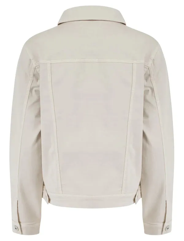 IVORY COTTON STRETCH DENIM JACKET