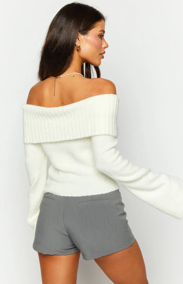 Joey Cream Off Shoulder Sweater