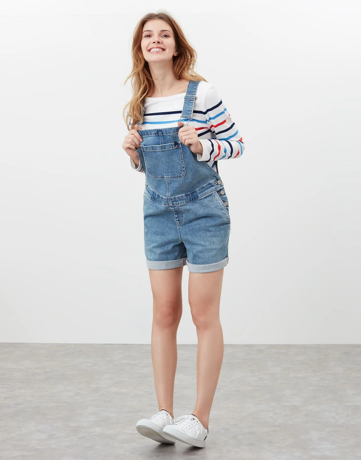 Joules Garland Short Denim Dungarees