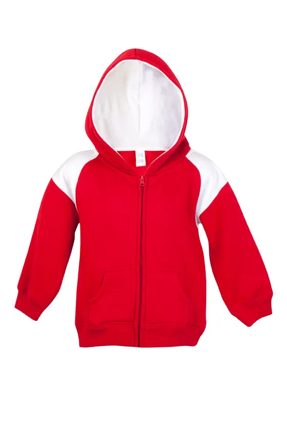 Kids Shoulder Contrast Panel Hoodies with Zipper - F335ZZ