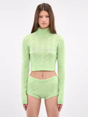 Logo Knit Sweater (2M569A-N0414-LIGHT-GREEN)