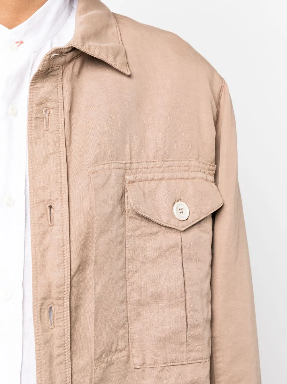 Long-Sleeve Buttoned Shirt Jacket