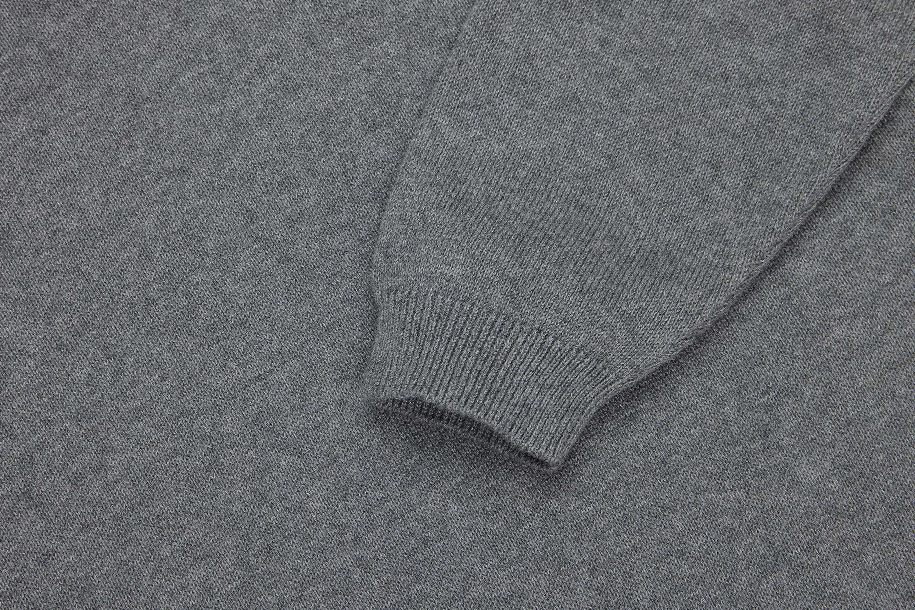 Long Sleeve Knit Polo ~ Grey