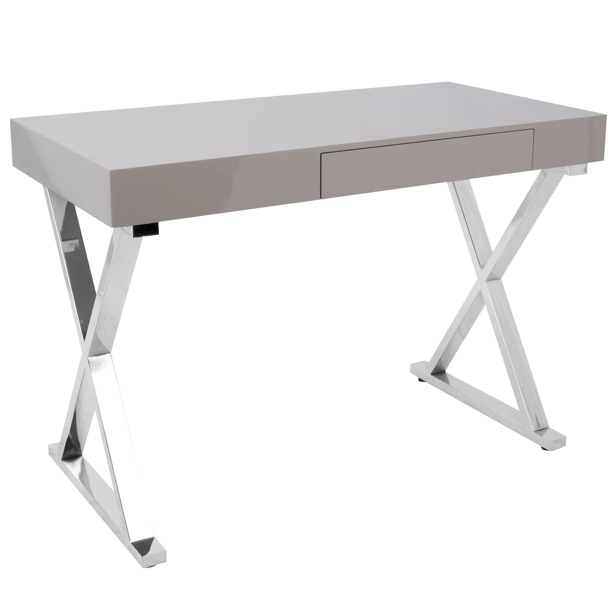 Luster Contemporary Desk in Grey by LumiSource