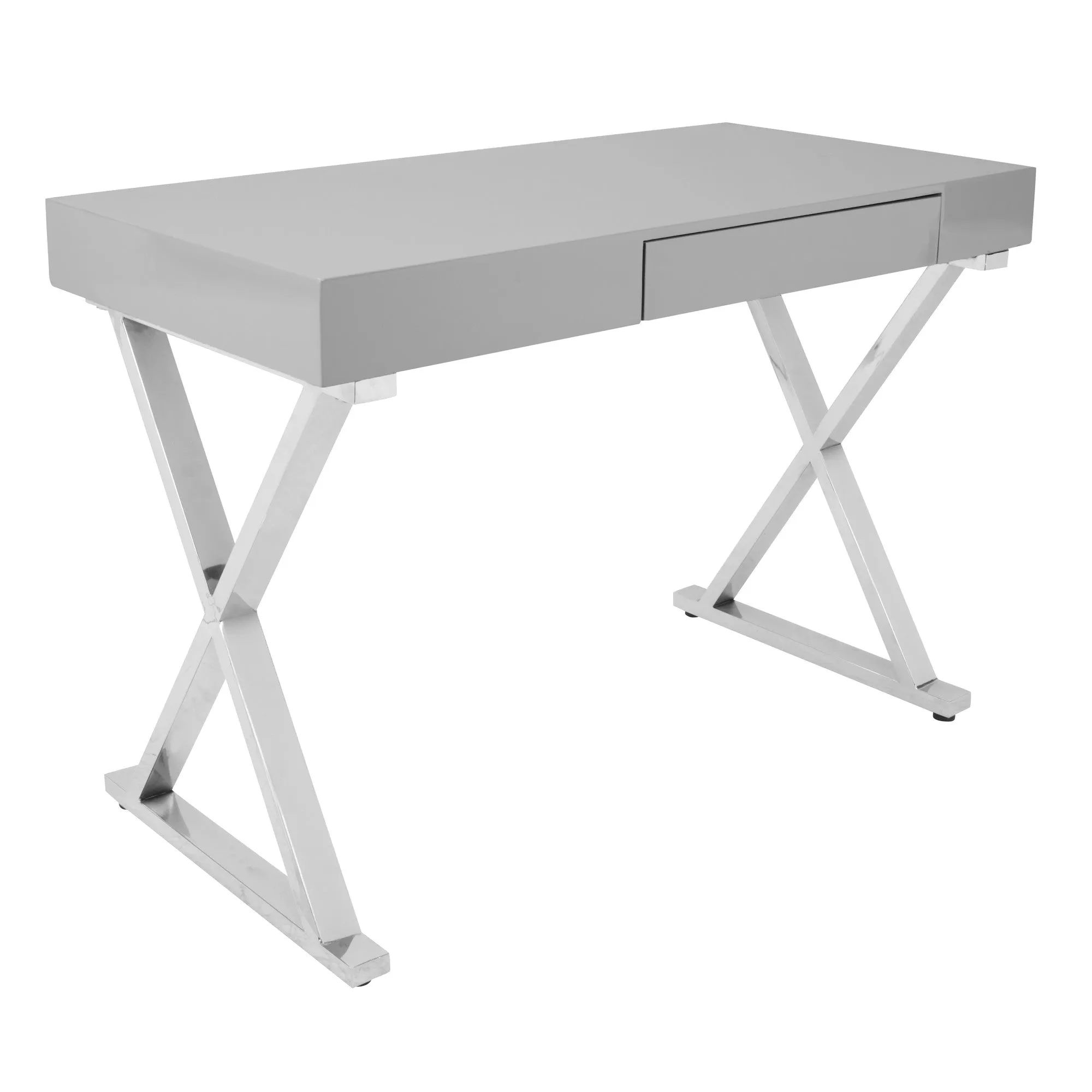 Luster Contemporary Desk in Grey by LumiSource