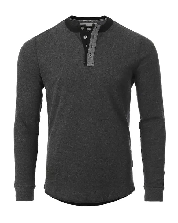 Mens Casual Thermal Long Sleeve Henley Shirt