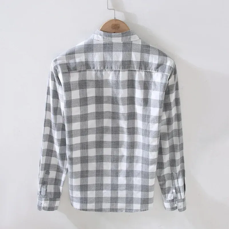 Men's Classic Long-Sleeve Checkered Shirt