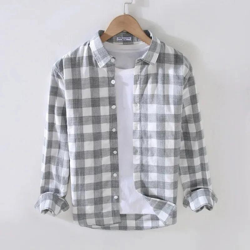 Men's Classic Long-Sleeve Checkered Shirt