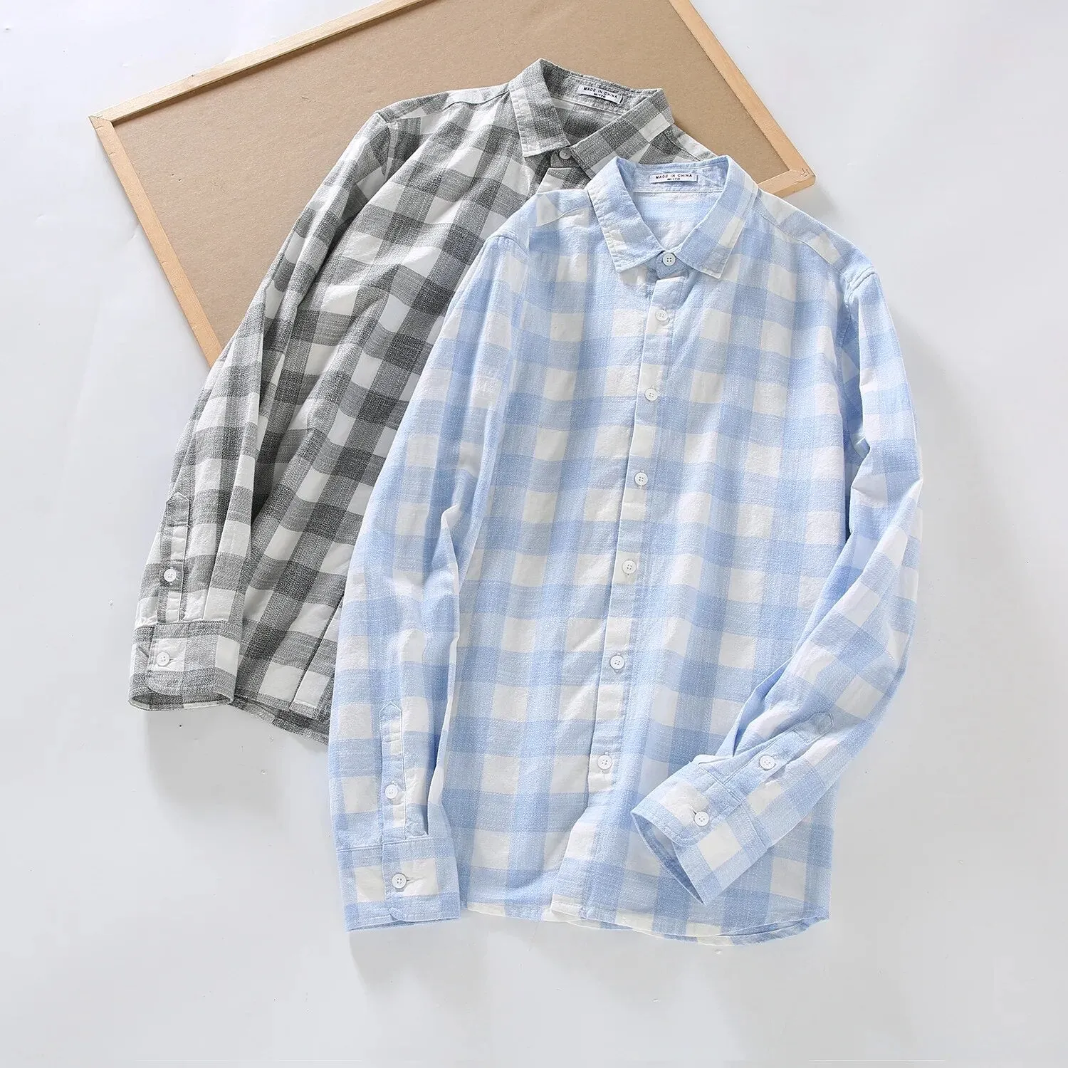 Men's Classic Long-Sleeve Checkered Shirt