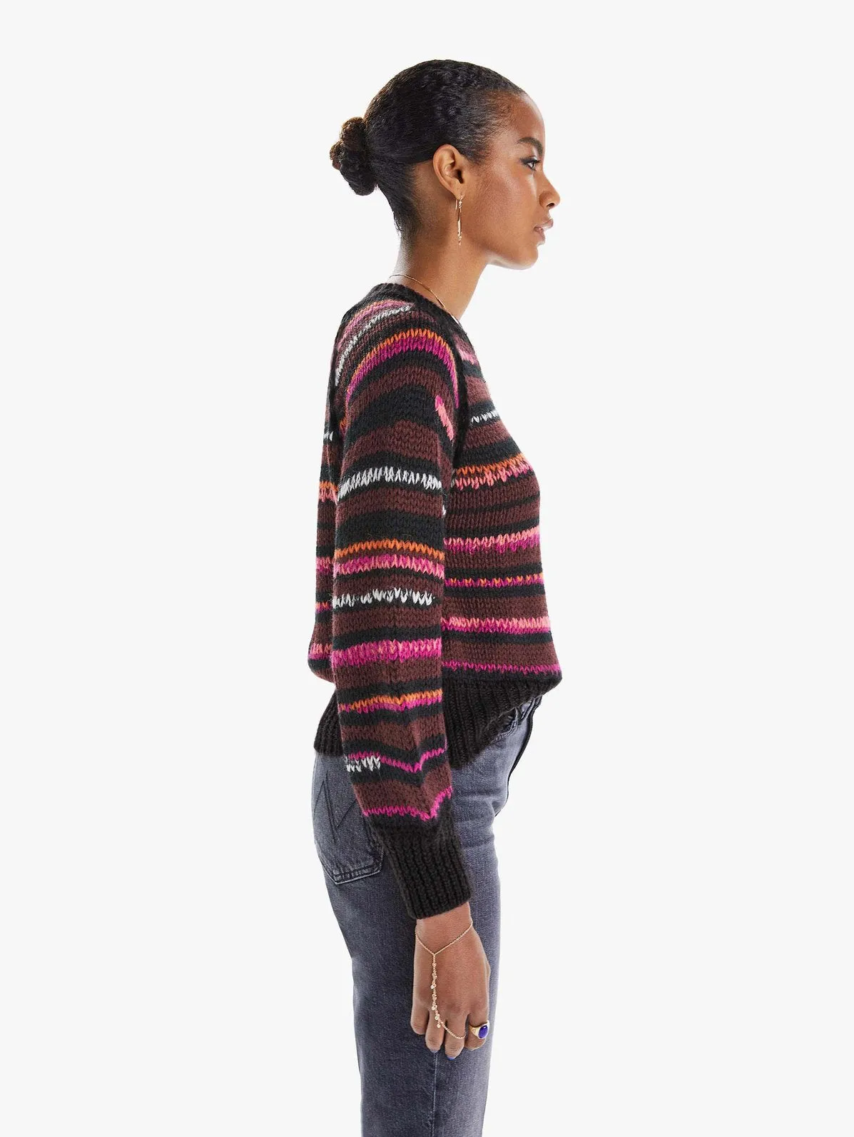 Mother - The Bell-Sleeve Jumper Crop in Light Trails