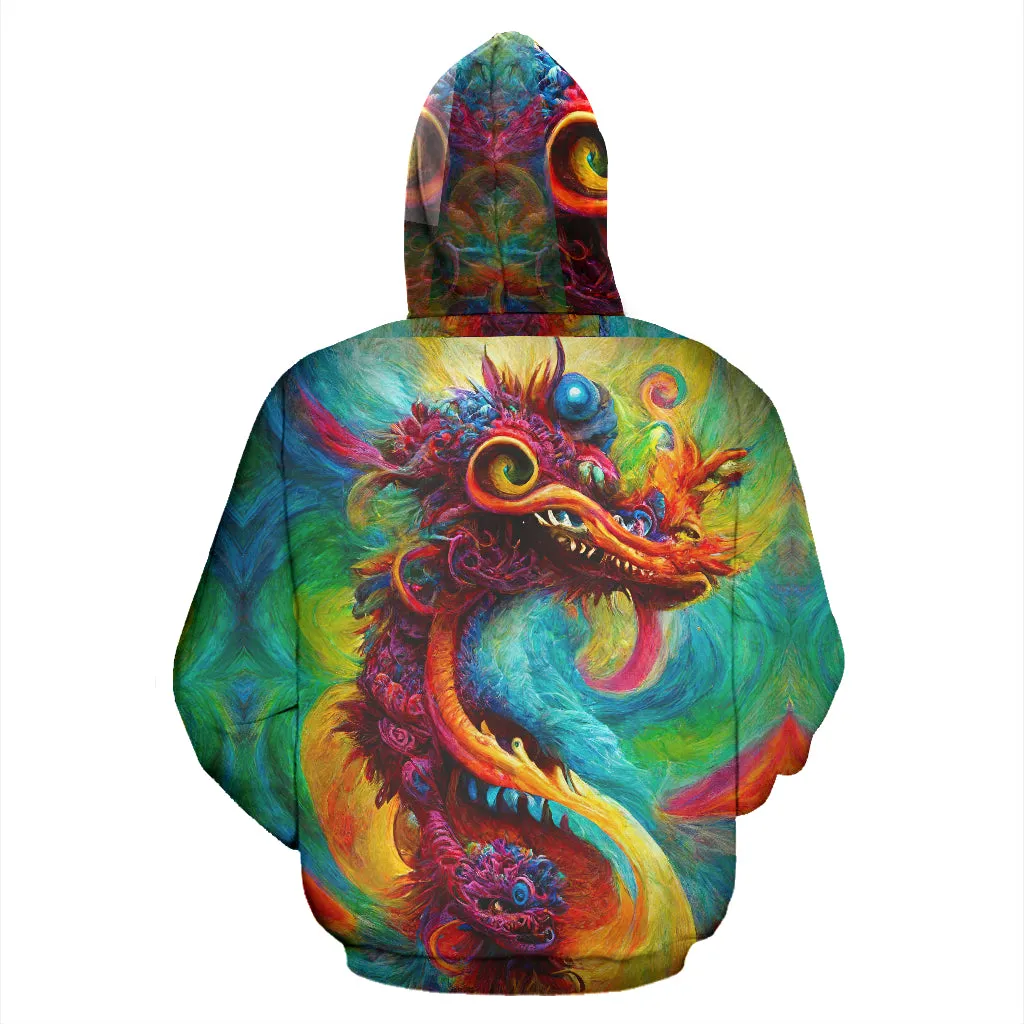 New Years Dragon Bouquet Zipper Hoodie | Michael Garfield