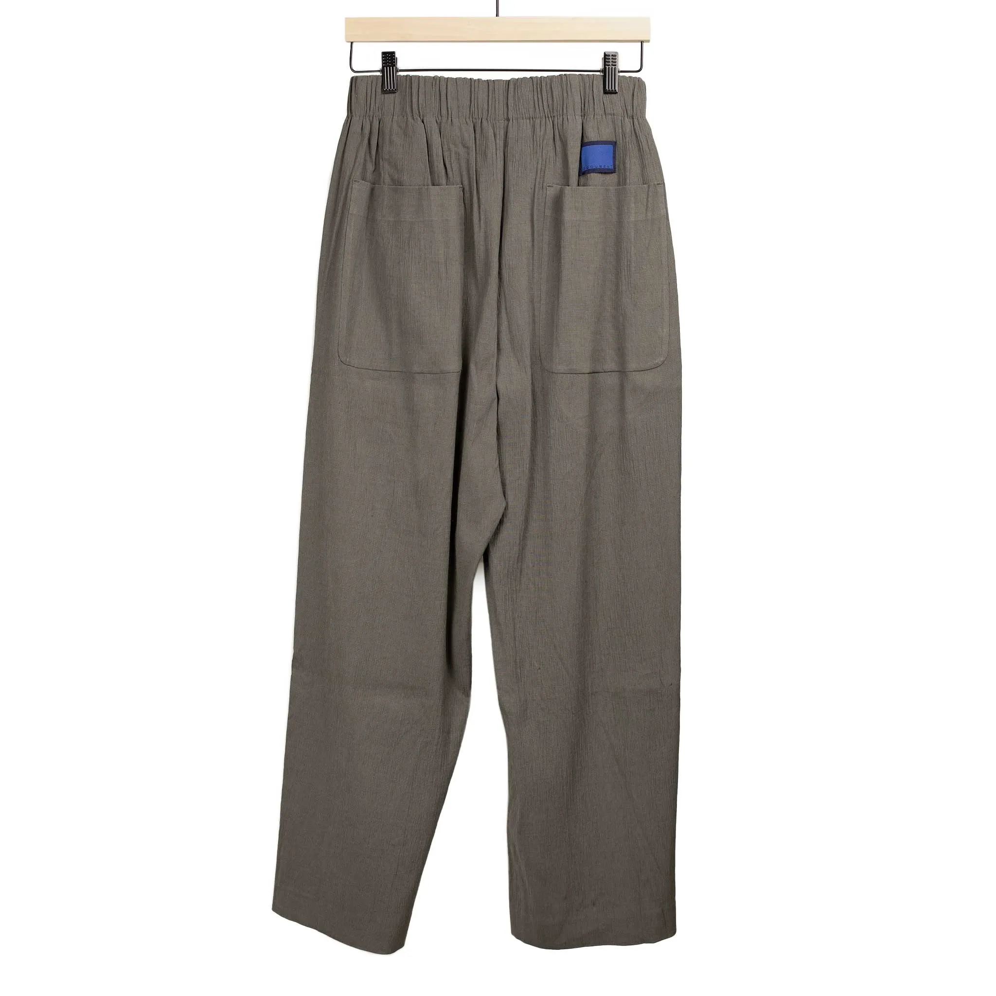 Pajama easy pants in grey Italian linen and rayon