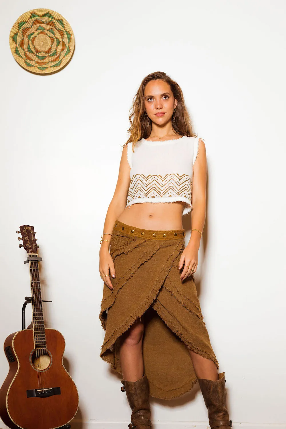 PALO SANTO SKIRT RMX TAN BROWN