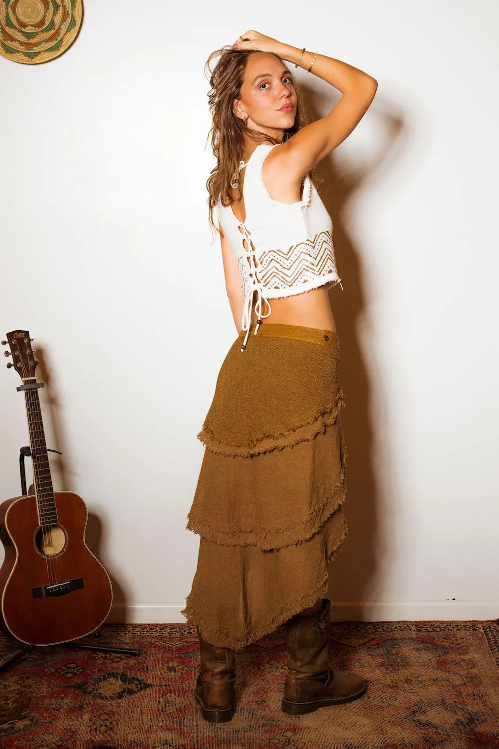 PALO SANTO SKIRT RMX TAN BROWN