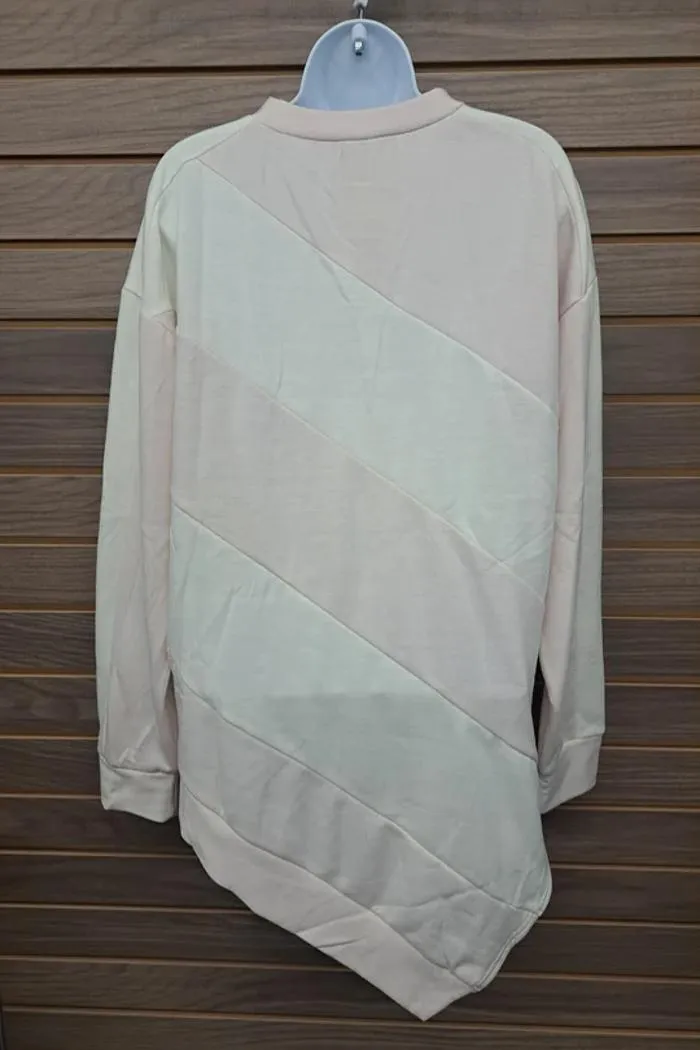 Pink & Cream Diagonal Stripe Long