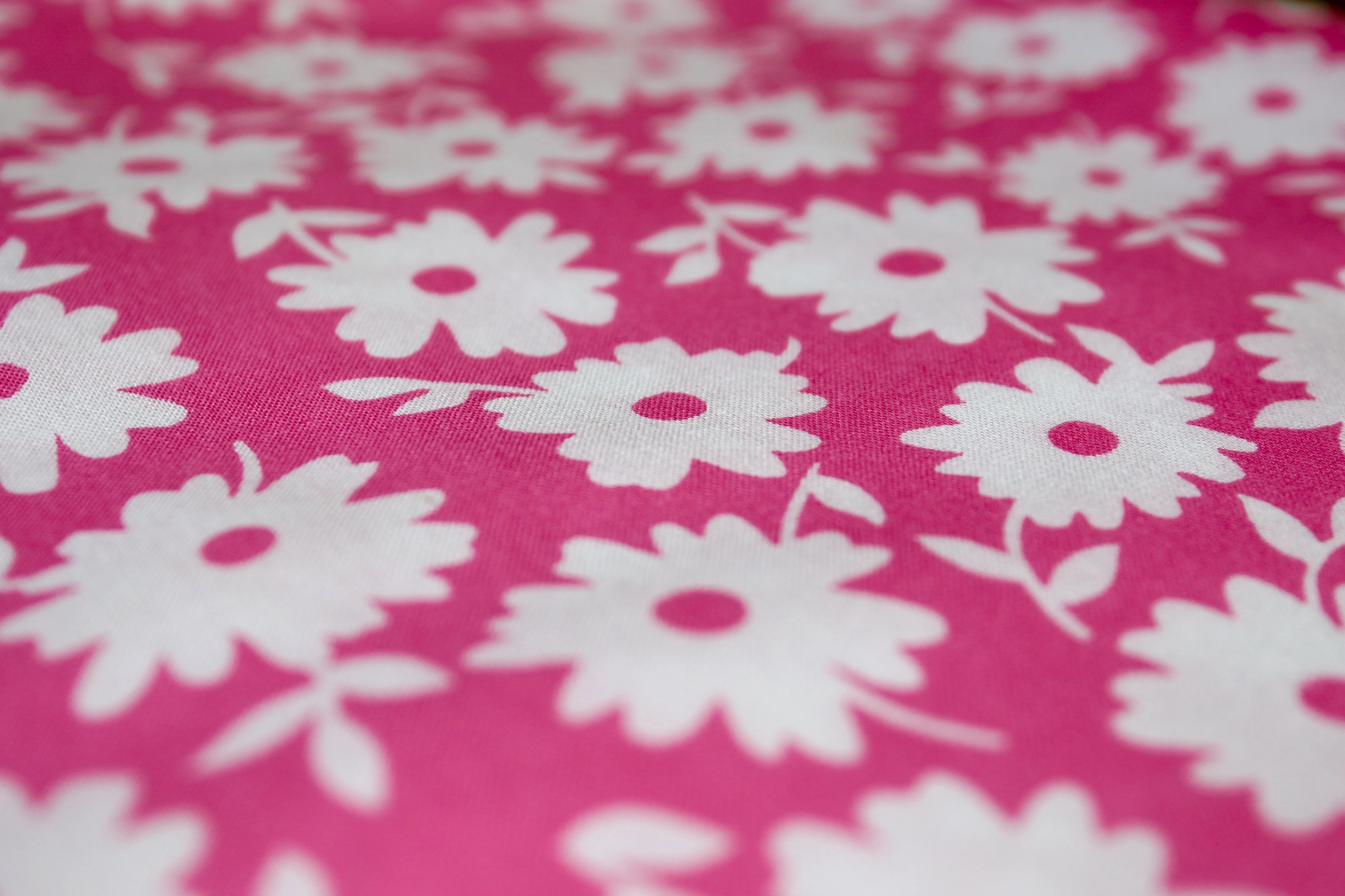 Pink Floral Design Pure Viscose Rayon Fabric