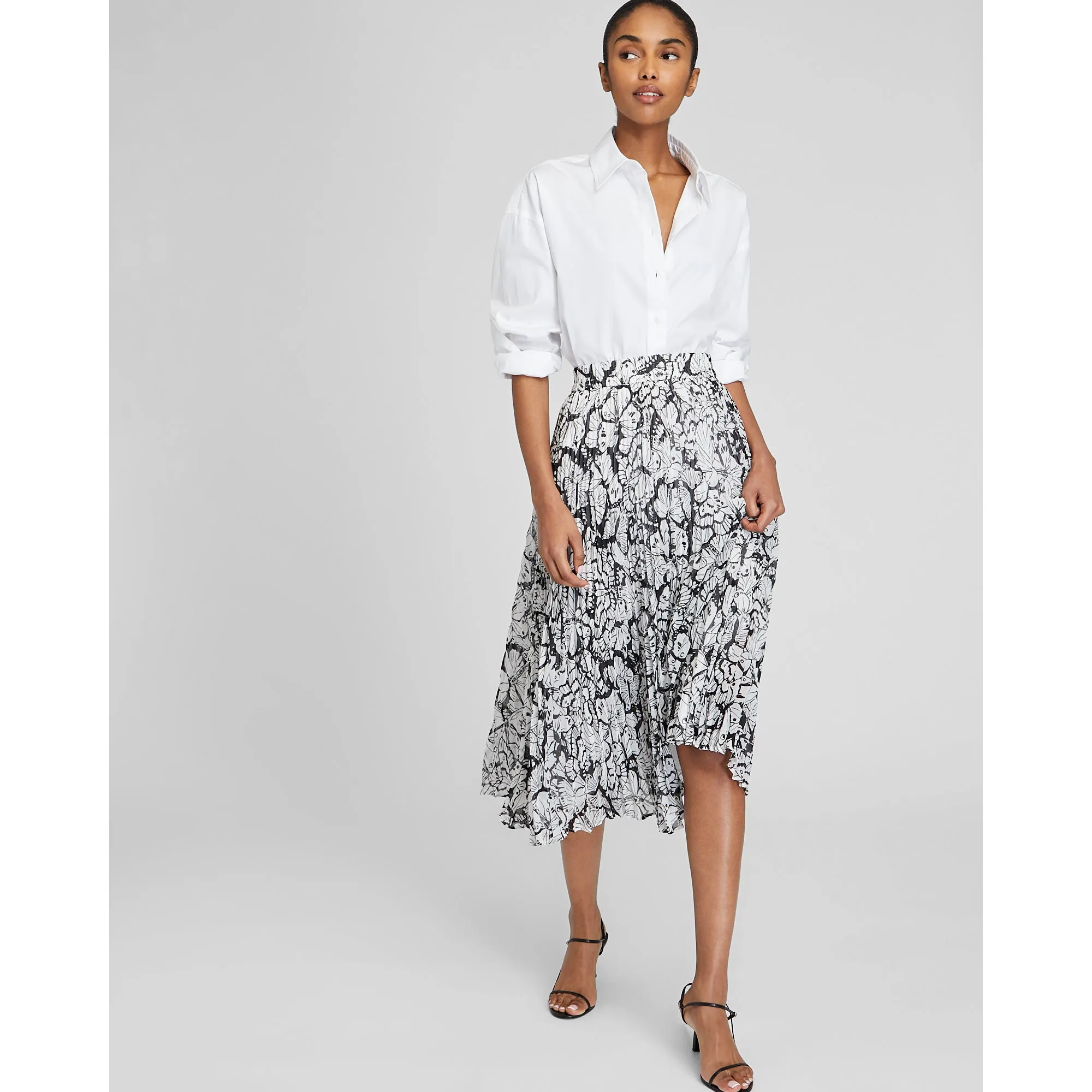 Printed Pleat Skirt