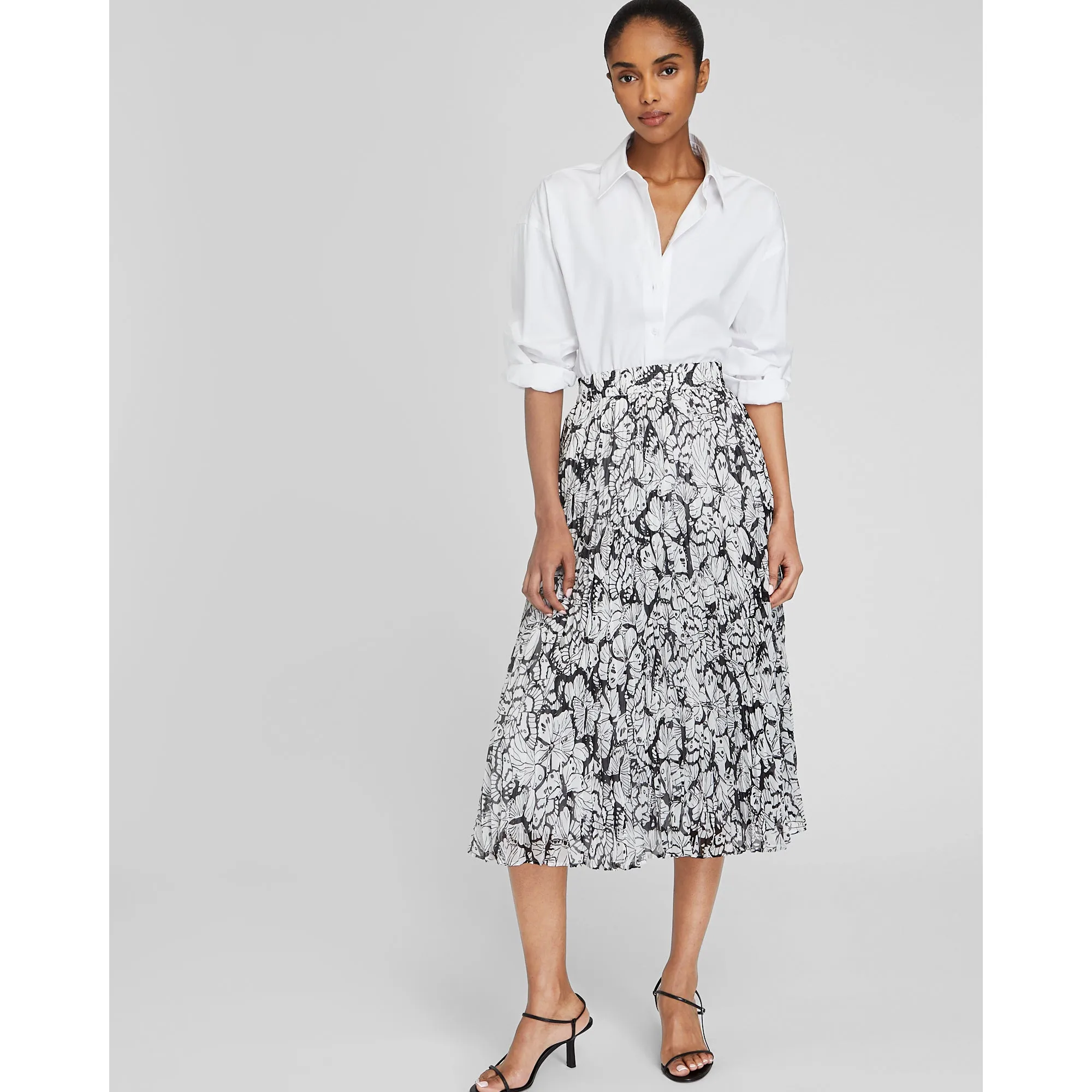 Printed Pleat Skirt