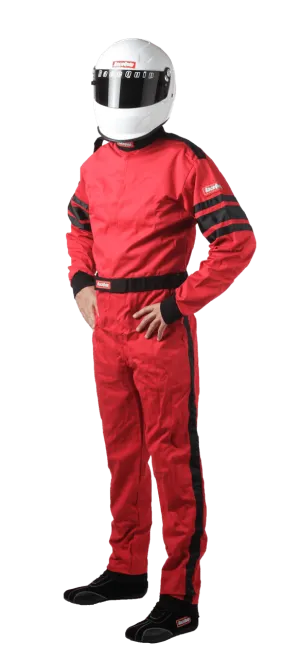 RaceQuip One Piece Single Layer Fire Suit - Red - Medium - 110013