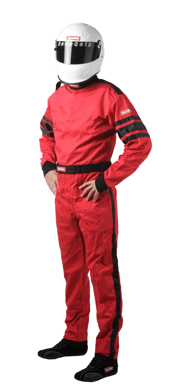 RaceQuip One Piece Single Layer Fire Suit - Red - Medium - 110013