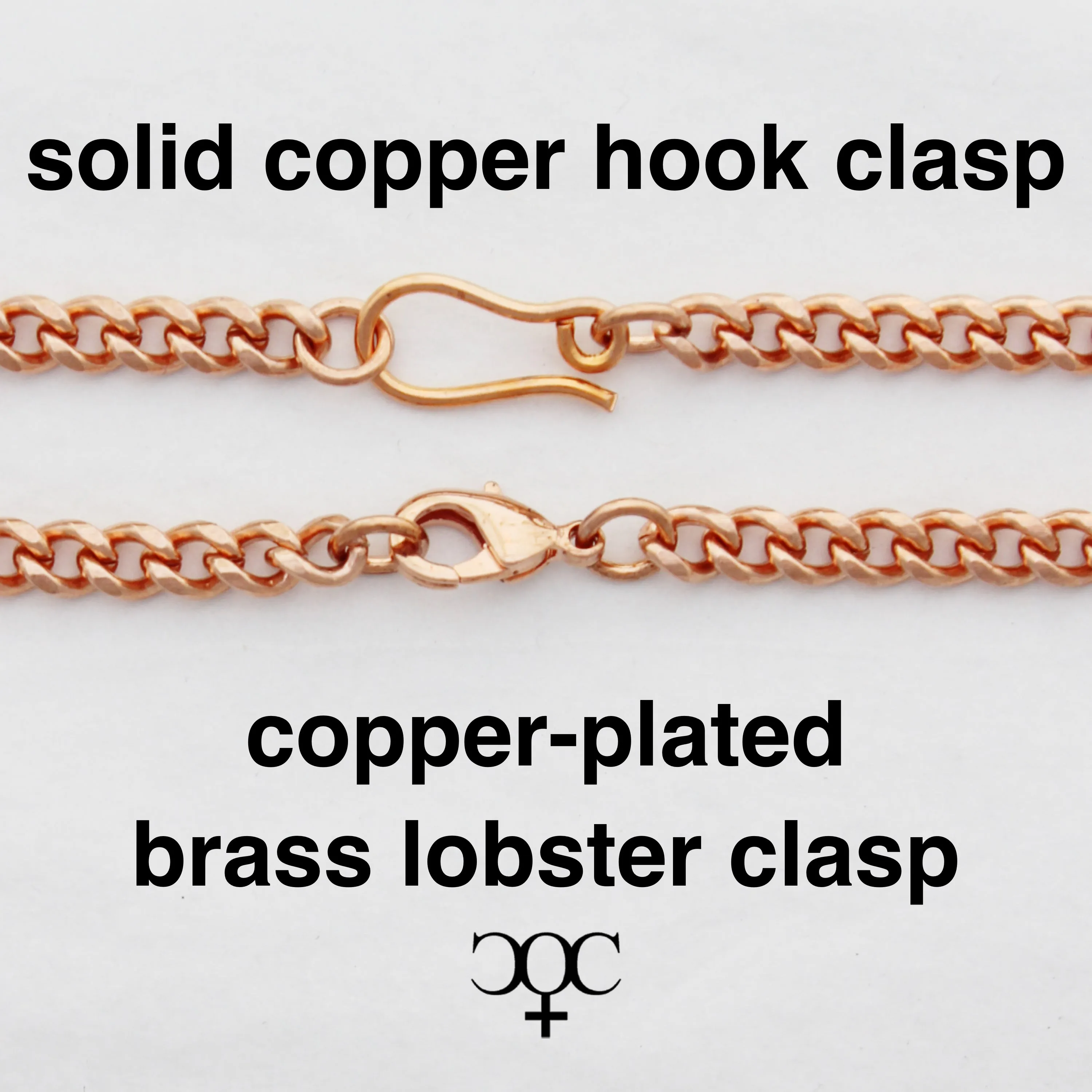 Solid Copper Cuban Curb Chain Necklace 24 Inches NC72 Copper 5mm Curb Chain Necklace 24 Inch Long Chain