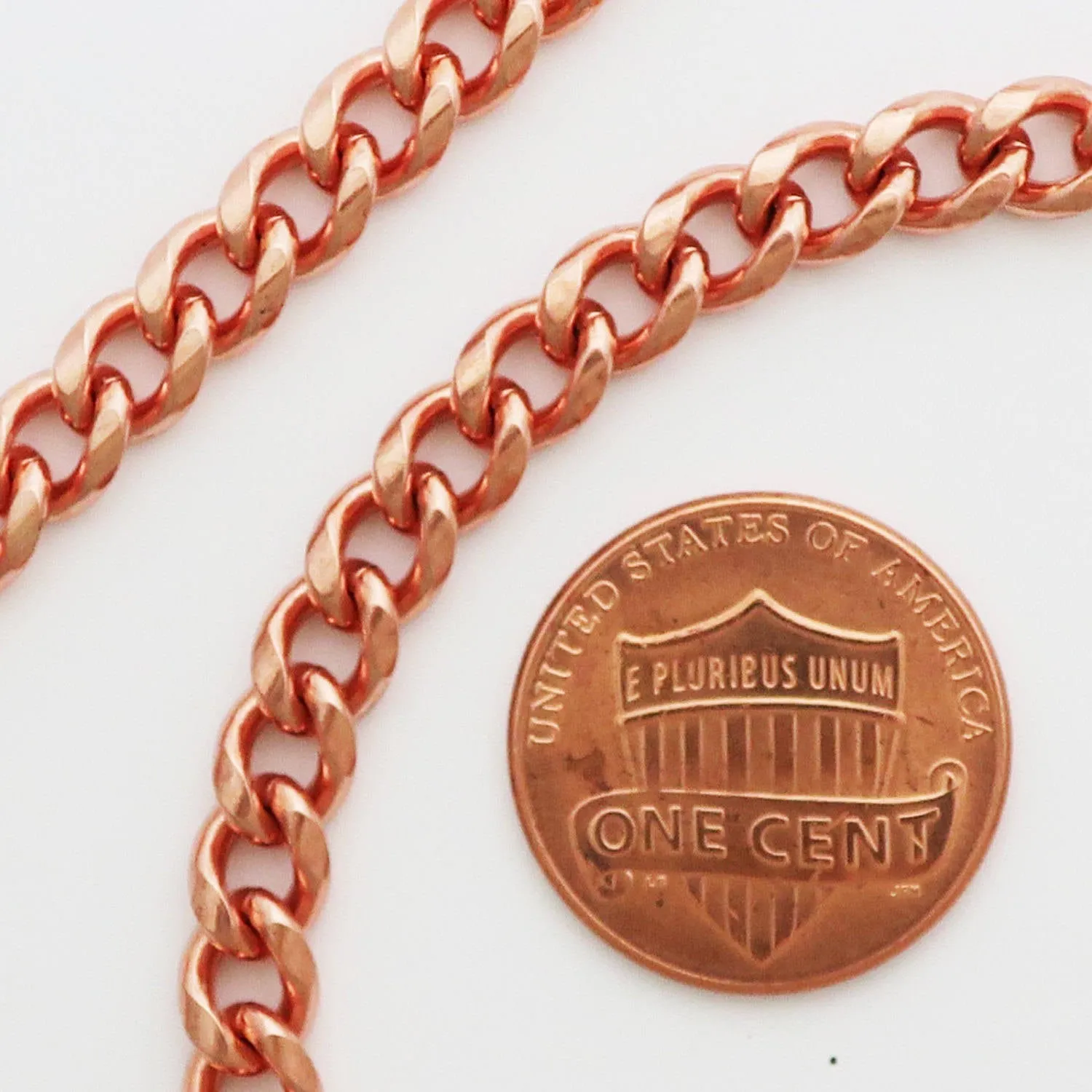 Solid Copper Cuban Curb Chain Necklace 24 Inches NC72 Copper 5mm Curb Chain Necklace 24 Inch Long Chain